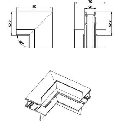 Соединитель угловой SPACE-Track system Inner corner InB M